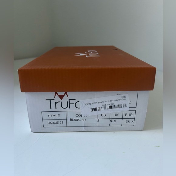 Trufox Marci Black Strappy Suede Faux Size 8 - Picture 13 of 16